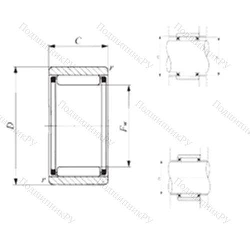 Подшипник игольчатый радиальный RNAF 506520