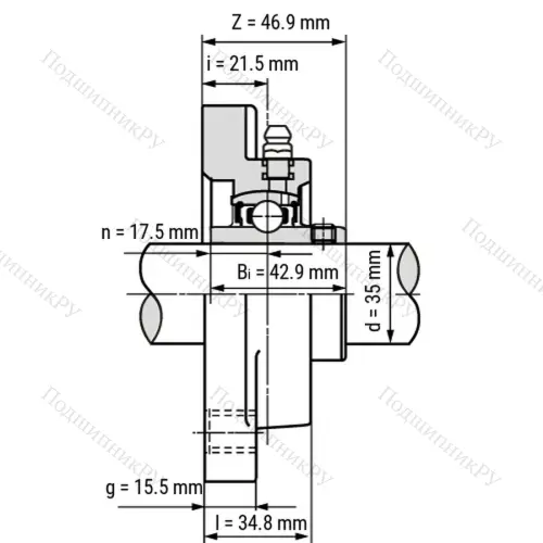 Подшипниковый узел SSUCFPL 207-W - Вал: 35 мм от производителя  LPZ