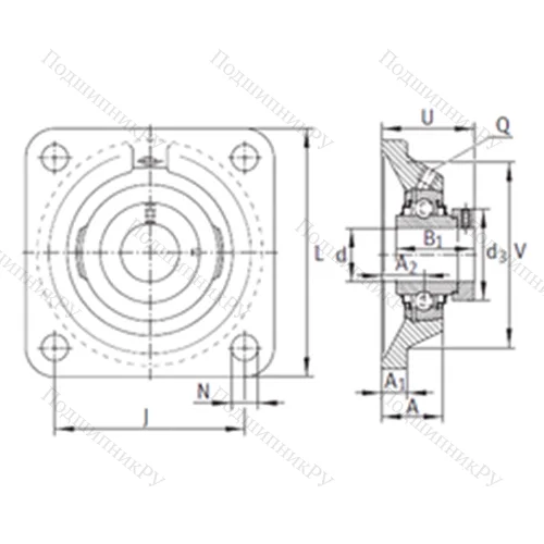 Подшипниковый узел шариковый радиальный RCJ 50-N-FA 125
