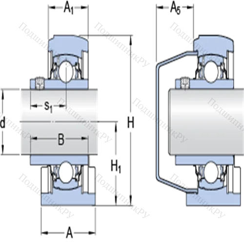 Стационарные подшипниковые узлы типа Y (литой корпус с коротким основанием, крепление стопорными винтами) SYFWK 1.15/16 LTA