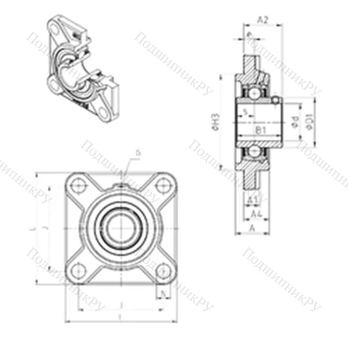 Подшипниковый узел шариковый радиальный UCFS 319