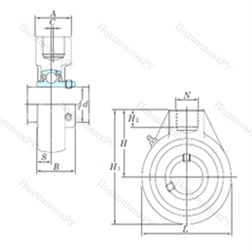 Подшипниковый узел шариковый радиальный UCHA 205