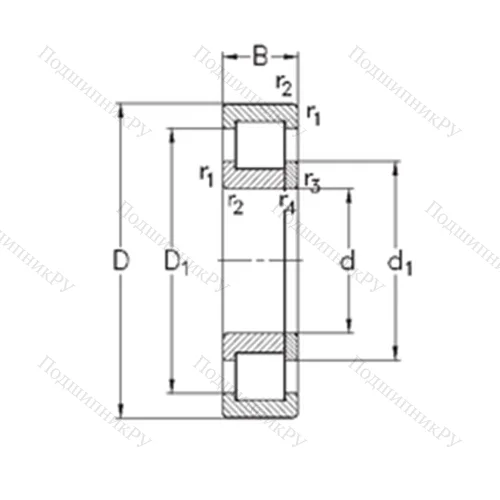 Подшипник роликовый радиальный NUP 221-E-MPA