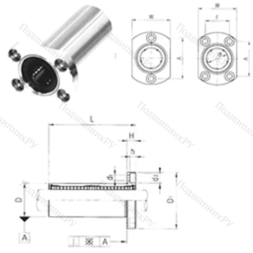 Подшипник шариковый линейный LMH 6LUU