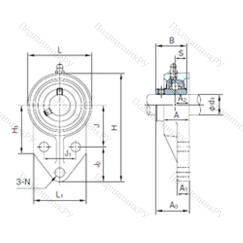 Подшипниковый узел шариковый радиальный UCFK 210