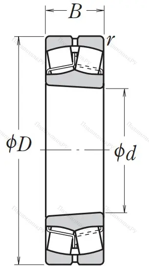Сферический роликовый подшипник с конической посадкой на вал