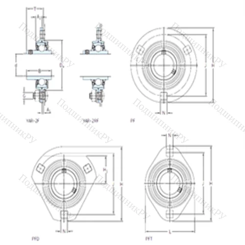 Подшипниковый узел шариковый радиальный PF 40 FM