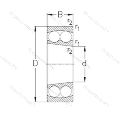 Подшипник шариковый радиальный самоцентрирующийся 2206-K