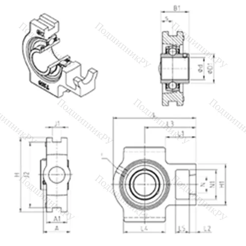 Подшипниковый узел шариковый радиальный UCT 309