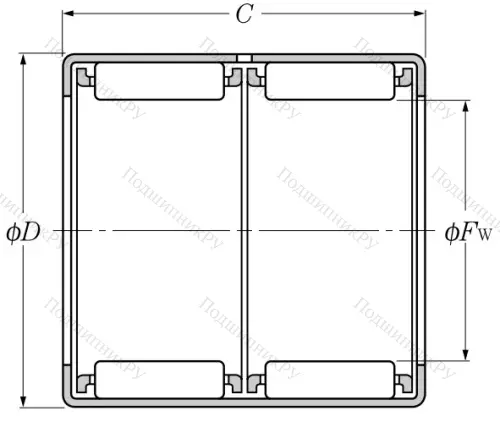 Игольчатый подшипник HK 3038 ZWD от производителя  NTN