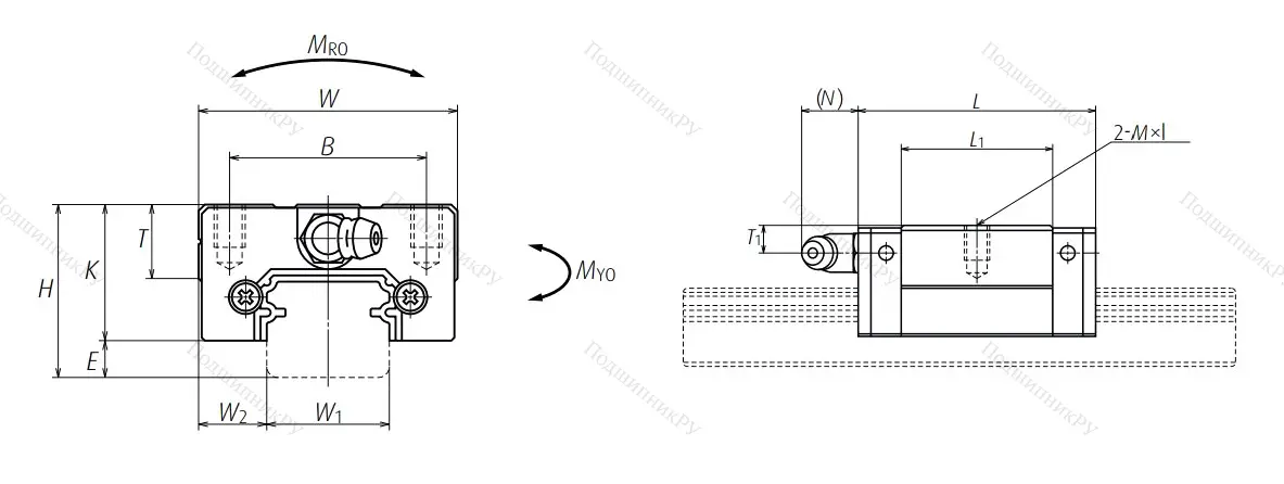 Шариковая каретка линейного перемещения NAS 15 CLZ