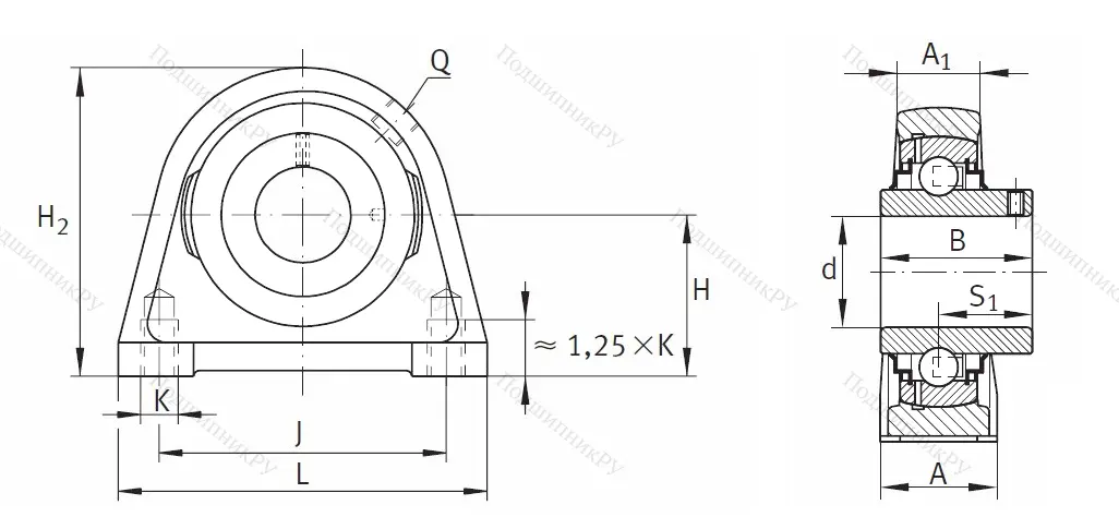 Подшипниковый узел RSHEY 25 XL N