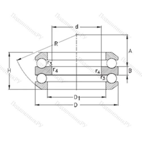 Подшипник шариковый упорный 54317-MP