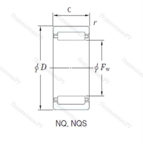 Подшипник игольчатый радиальный NQ 40/30