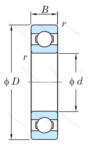 Однорядный шариковый подшипник 6310 CM от производителя  KOYO