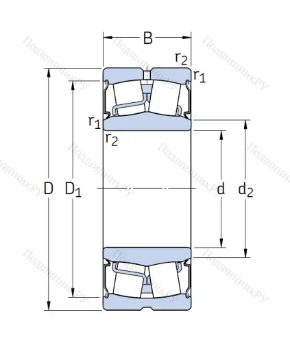 Сферический роликовый подшипник BS 2-2208-2RS/VT 143 (BS 2-2208-2RS/VT 143) от производителя  SKF