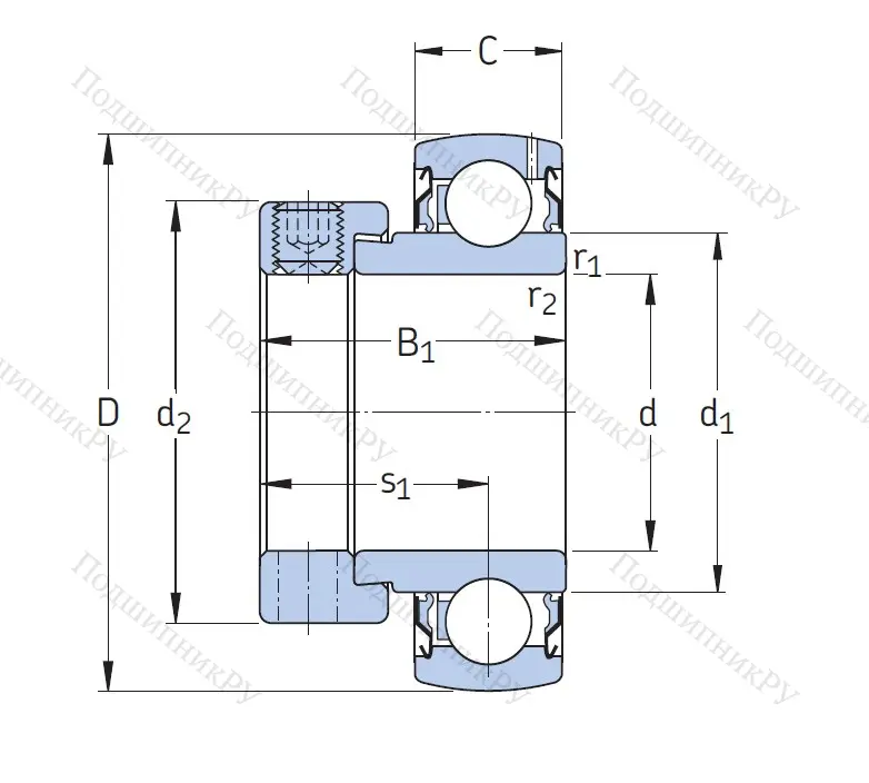 Корпусный подшипник YET 206
