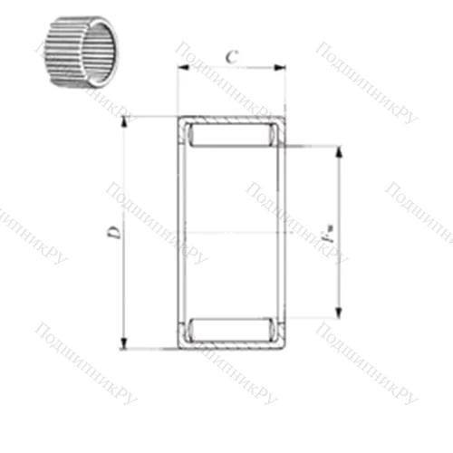 Подшипник игольчатый радиальный YB 1616