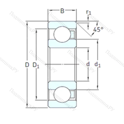 Подшипник шариковый радиальный 6306/HR 22T 2
