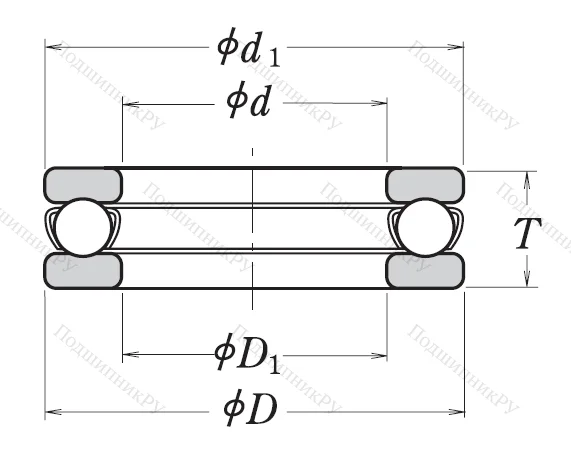 Упорный шариковый подшипник 51100