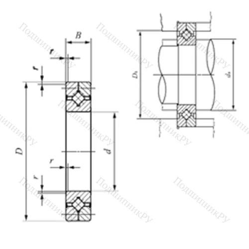 Подшипник роликовый упорно-радиальный с четырехточечным контактом CRB 4010 UU