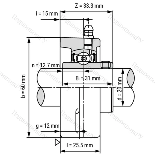 Подшипниковый узел UCFL 204 - Вал: 20 мм