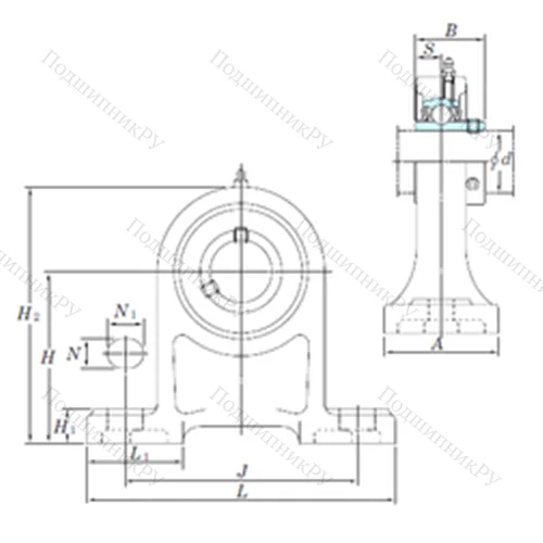 Подшипниковый узел шариковый радиальный UCPH 205-15