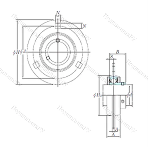 Подшипниковый узел шариковый радиальный SBPF 205-16
