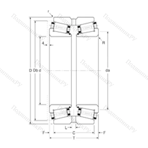 Подшипник роликовый радиально-упорный 130065/130127G
