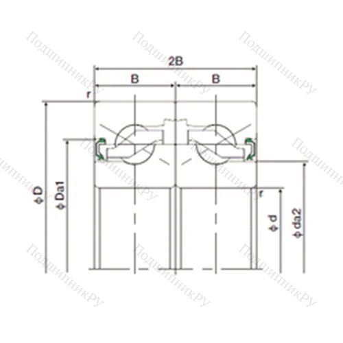 Подшипник шариковый упорно-радиальный спаренный 20TAB 04DF-2NK от производителя  NACHI