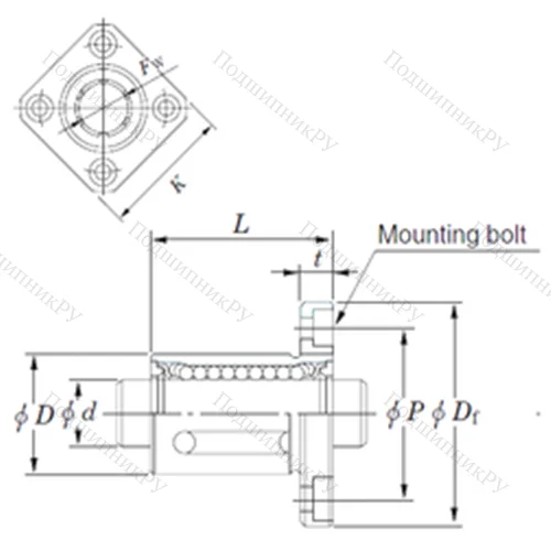 Подшипник шариковый линейный SDMK 13MG от производителя  KOYO
