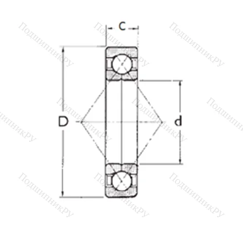 Подшипник шариковый радиально-упорный с четырёхточечным QJ 220