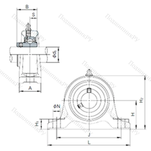 Подшипниковый узел шариковый радиальный UCIP 316