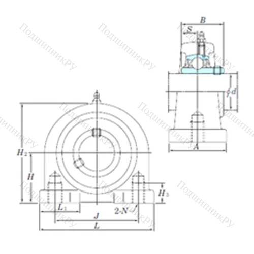 Подшипниковый узел шариковый радиальный UCPA 210-32