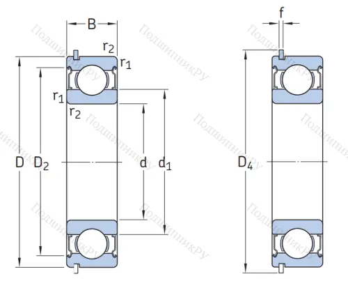 Однорядный шариковый подшипник 6310 DDU NR от производителя  NSK
