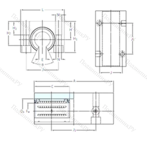 Подшипник шариковый линейный LTCF 30-2LS