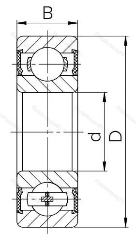 Миниатюрный шариковый подшипник 180018 (608 2RS) 6GKUIXQJQH в Кургане