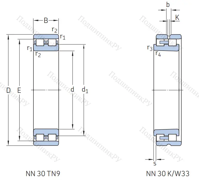 Роликовый цилиндрический подшипник NN 3026 KTN 9/SP