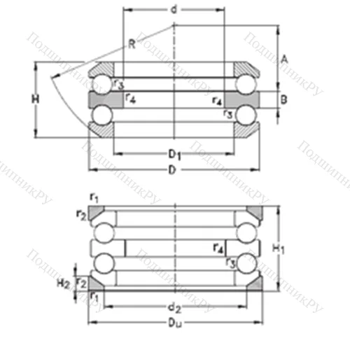 Подшипник шариковый упорный 54416-MP+U 416