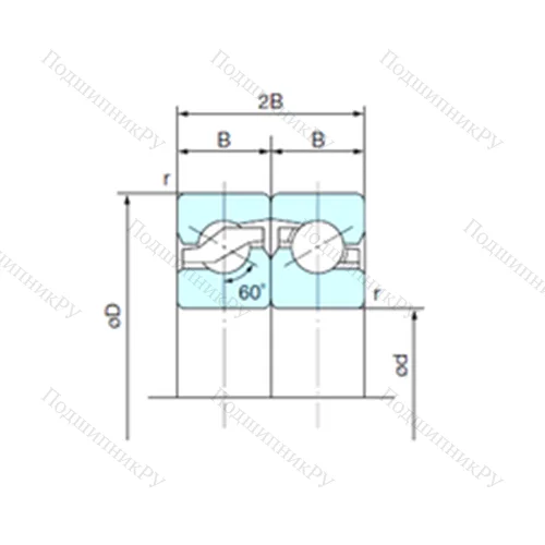 Подшипник шариковый упорно-радиальный спаренный 45TAB 10DF от производителя  NACHI