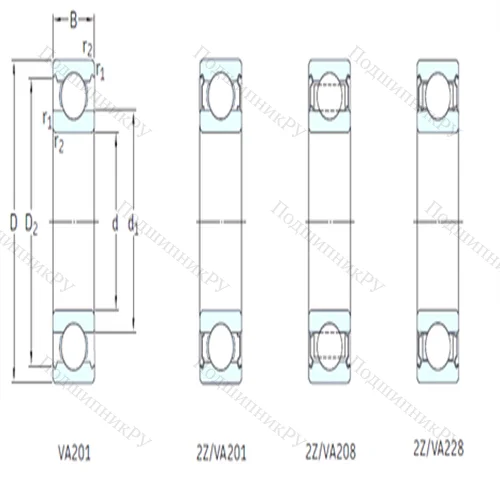 Подшипник шариковый радиальный 6218-2Z/VA 228