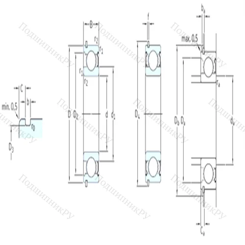 Подшипник шариковый радиальный 6209-2ZNR