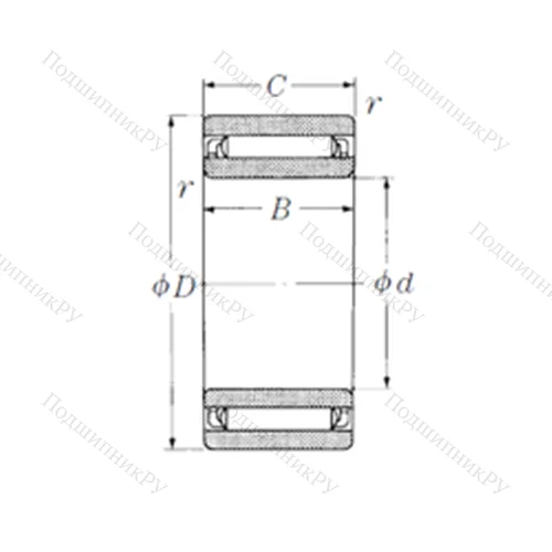 Подшипник игольчатый радиальный NAF 659530