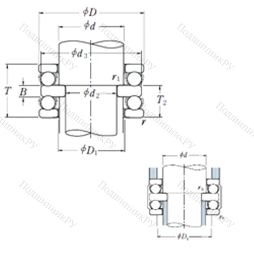 Подшипник шариковый упорный 52312 от производителя  NSK