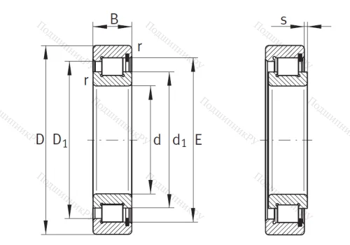 Однорядный роликовый подшипник SL 18 3008 A XL от производителя  INA