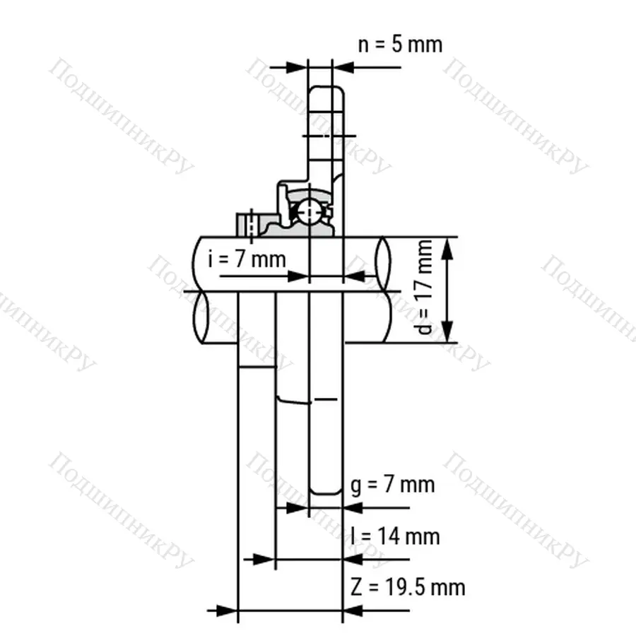 Подшипниковый узел KFL 003-ST - Вал: 17 мм