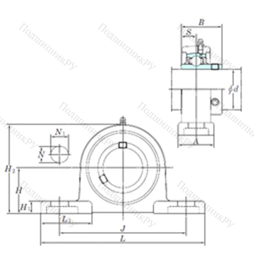 Подшипниковый узел шариковый радиальный UCSP 206H 1S 6