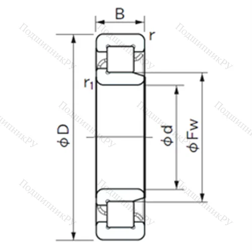 Подшипник роликовый радиальный NJ 228