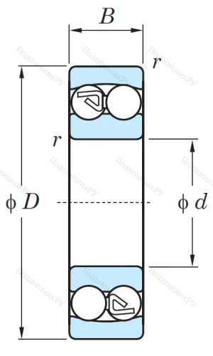 Двухрядный шариковый подшипник 1209 от производителя  KOYO