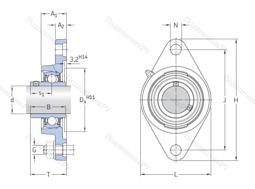 Подшипниковый узел FYTB 25 TF в Кургане